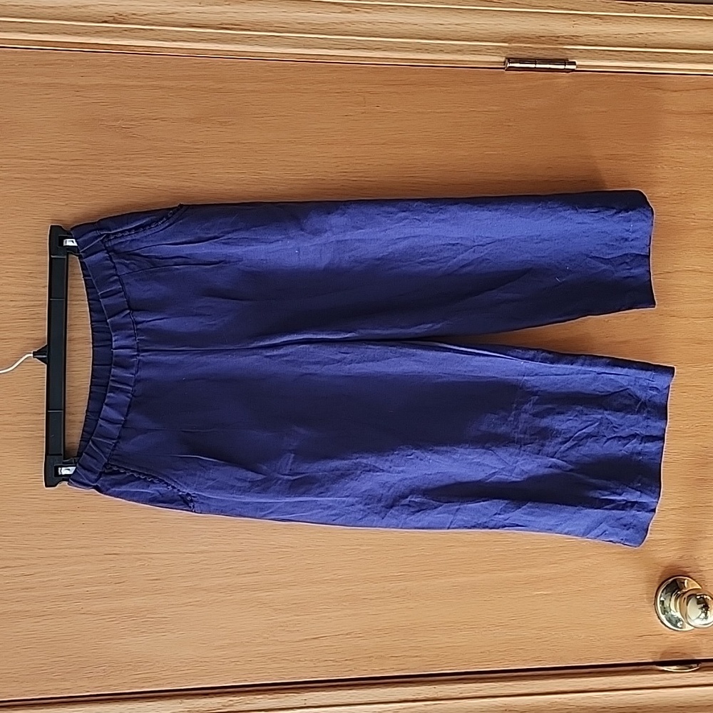 Garnet Hills kids Navy Linen/Cotton Capri Pant size 10 kids